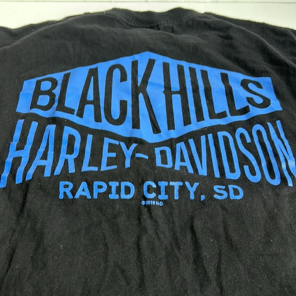 Harley Davidson Sturgis Black Hills 2019 red white blue black crewneck tshirt - Picture 15 of 16